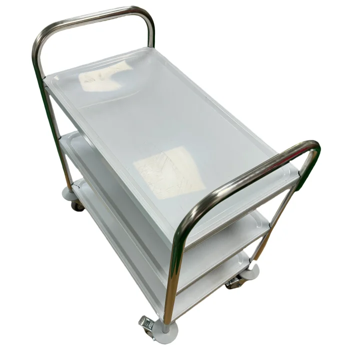 Plastic Food Serving Trolley Aluminum Pipe Restaurant Service Cart Plastic Dining Serving Cart Trolley