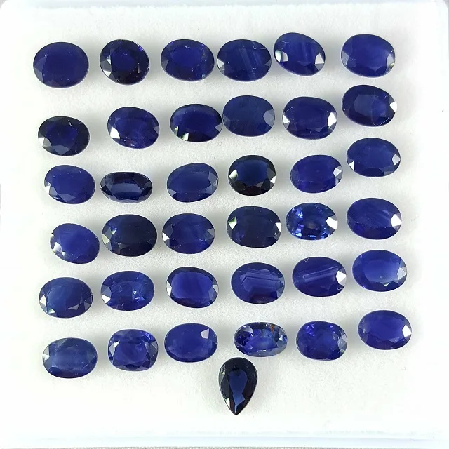 Blue Sapphire Natural 5x7mm Oval Cut Gemstone Diamond or Emerald Material for Jewelry or Jewelry Making Heat Treated