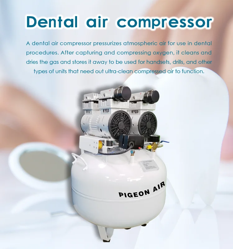 PN-FA65 1680W 2.3HP tank 65L mini quiet oil free silent dental air compressor