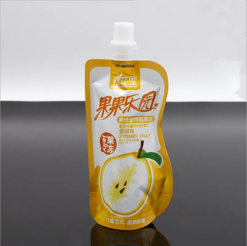 Stand Up Pouch Type Fruit Juice Packaging Plastic Drink Bag With Spout