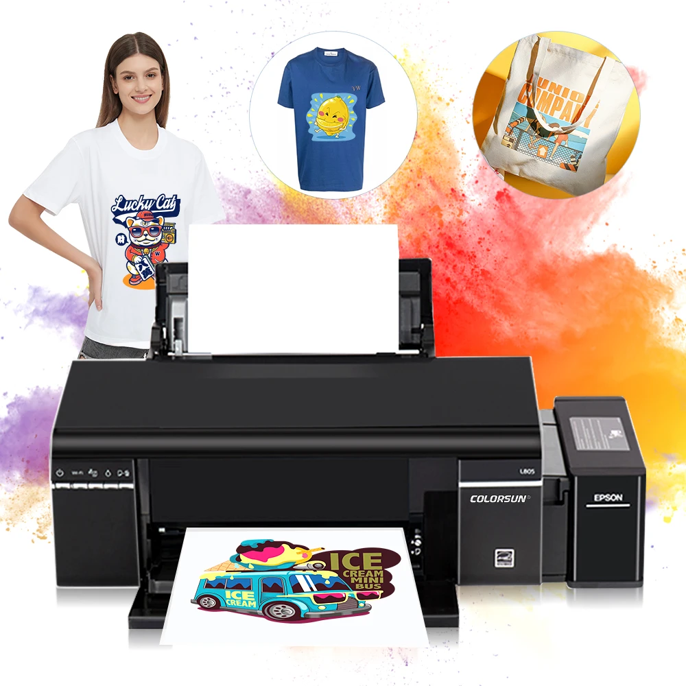 Colorsun DTF Digital Transfer Film for T shirt shoes jeans bags A4 DTF printer for roll printing