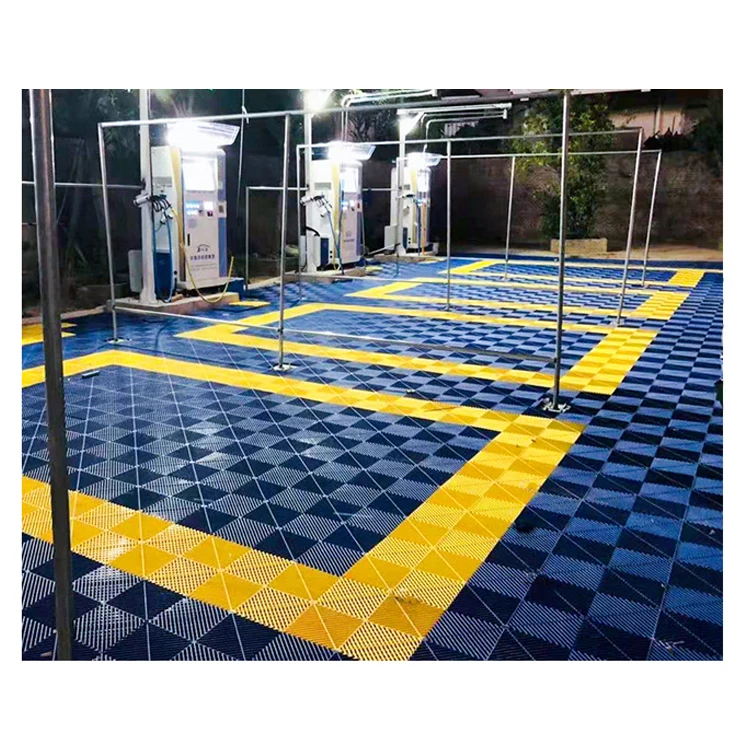 Car Wash center Garage Plastic Flooring Mats Ventilation Modular Floor Tiles