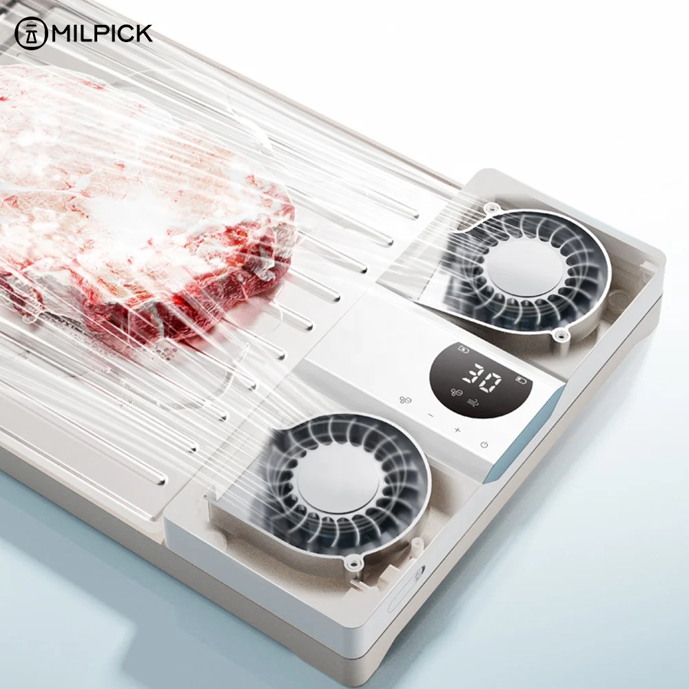 Home kitchen electric keep fresh fast rapid frozen food steak meat aluminum thawing board plate defrosting tray