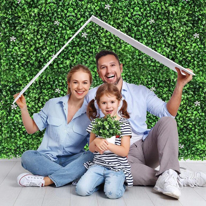 Wholesale Plastic Topiary Plant Vertical Garden Artificial Boxwood Hedge Green Grass Wall Panels For Outdoor Decoration