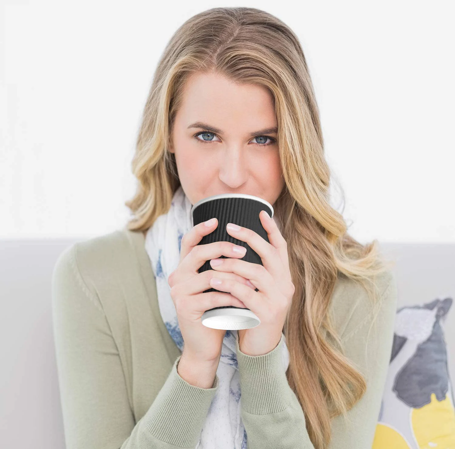 Disposable Hot Cups Double Wall Insulated Ripple Sleeves To Go Coffee Cups 8oz black paper coffee cup for Chocolate Tea Cocoa