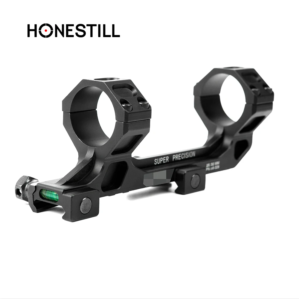 AR15 M4 M16 Extend Dual Ring Defense Rifle Optical Scope Mount 1 Inch /30mm Picatinny Weaver Rail with Bubble Level