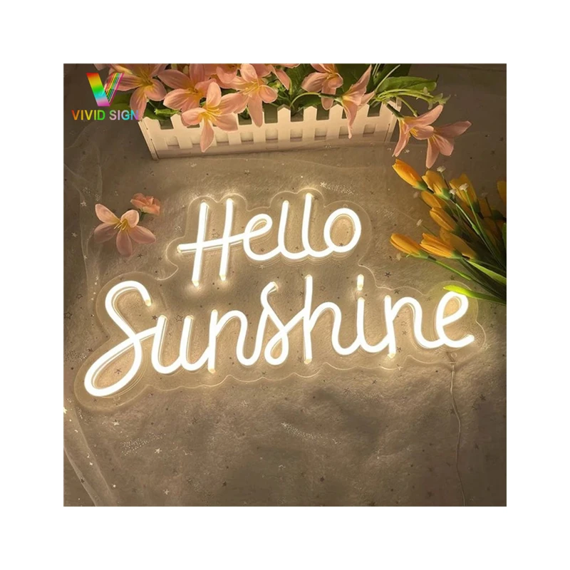 Unbreakable hello gorgeous backlit lamp bedroom wall light up hello sunshine neon sign for gift bar party salon