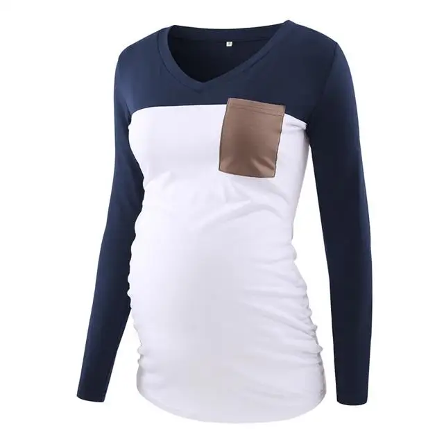 Good Quality Customized 1 Piece Stripes Long Sleeve Maternity Top
