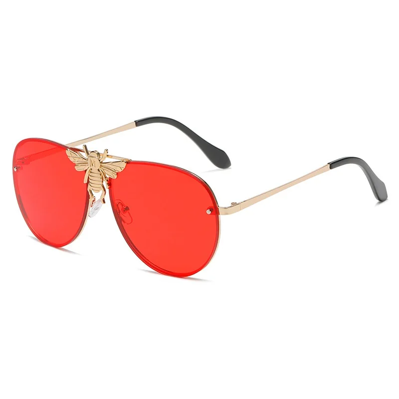 Hot Selling Spectacle Bee Sun Glasses Metal Frame Eyeglasses Shades Oval Color Changing Gafas De Sol Eyewear Unisex Sun