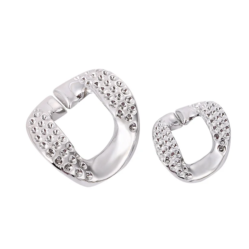 Plastic acrylic drilling diamond chain 34*40mm Open buckle uv Electroplated resin chunky chain glasses diy Key bag connecting