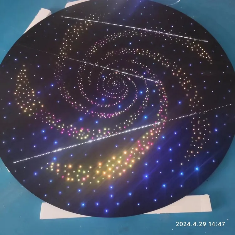 Dia 1.8m starry sky fiber optic panel ceiling light swirl and shooting meteor model star sky ceiling panel