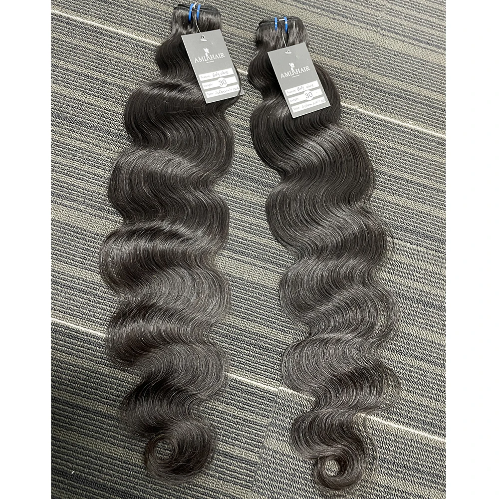 AMLHAIR Aliexpress no chemical no shedding no tangle no smell shiny smooth silky straight luxurious 100% human hair bundles
