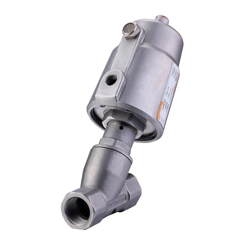 Custom Double Acting Air Water Steam Pneumatic Air Control Angle Seat Valve High Temperature Stainless Steel Angle Seat Valve
