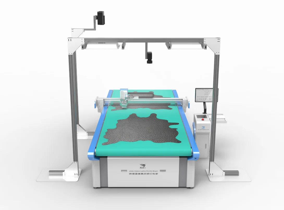 Jindex CNC Genuine Leather Cutting Machine with Camera , Fully Auto Feeding Cutter , Looking For Agent
