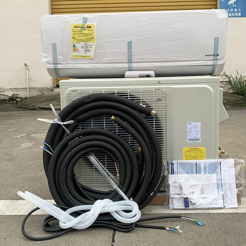 Распродажа 12000 BTU Инвертор + тепловой насос полный комплект Бесконтактный мини-сплит-кондиционер с 10 фут. Комплект