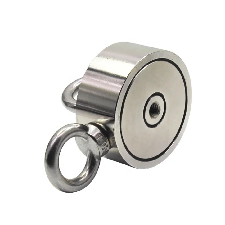 Fishing Magnet With Eyebolt 650 kg/1500 lbs Diameter 120mm Rare Earth Neodymium Strong  With Durable 20M Orange Rope
