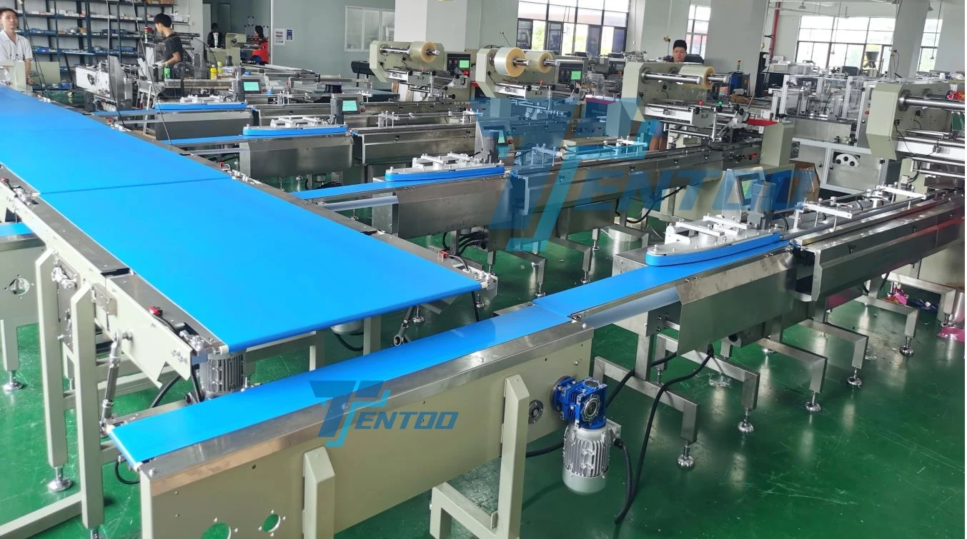 Automatic plastic tray pillow type snack bar egg roll seaweed roll packaging machine