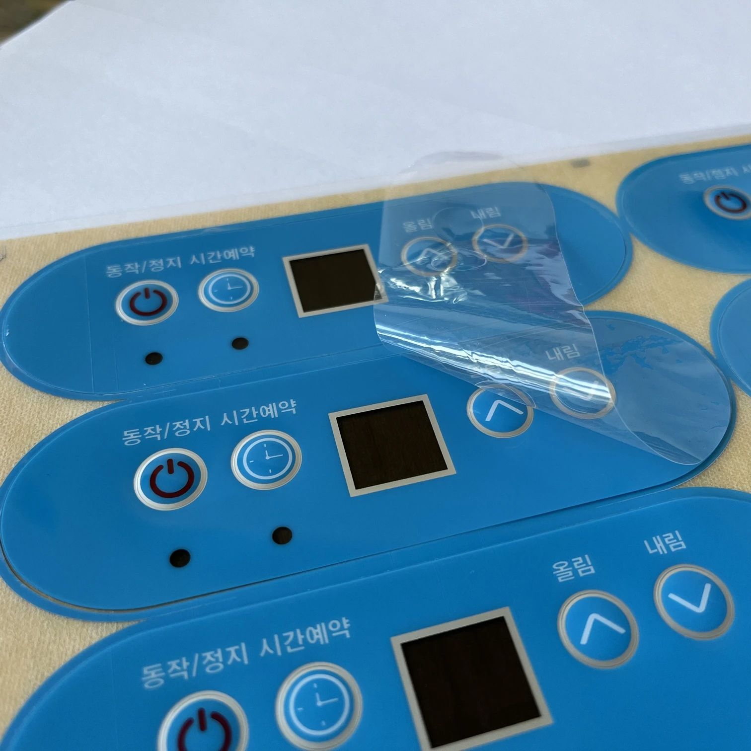 Silk Printed PC Embossed Graphic Overlay Polycarbonate Stickers for Home Appliance