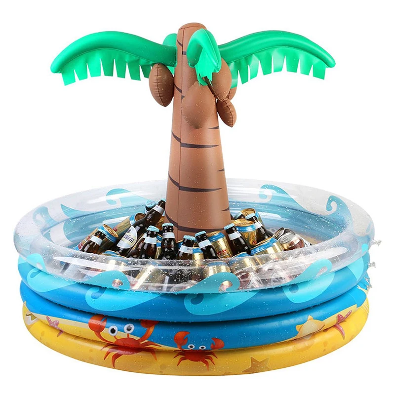 factory vinyl inflatable palm tree cooler durable plastic folding portable summer party palm tree drink holder for party BBQ