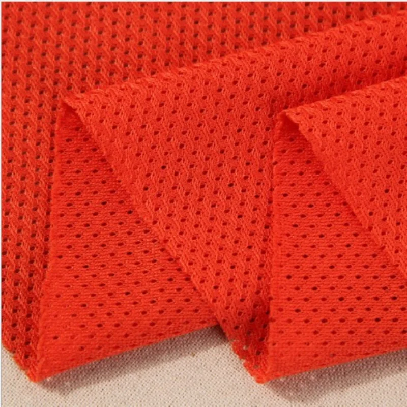 In Stock  clothing fabric 100%polyester Breathable elastic mesh fabric  for sportswear