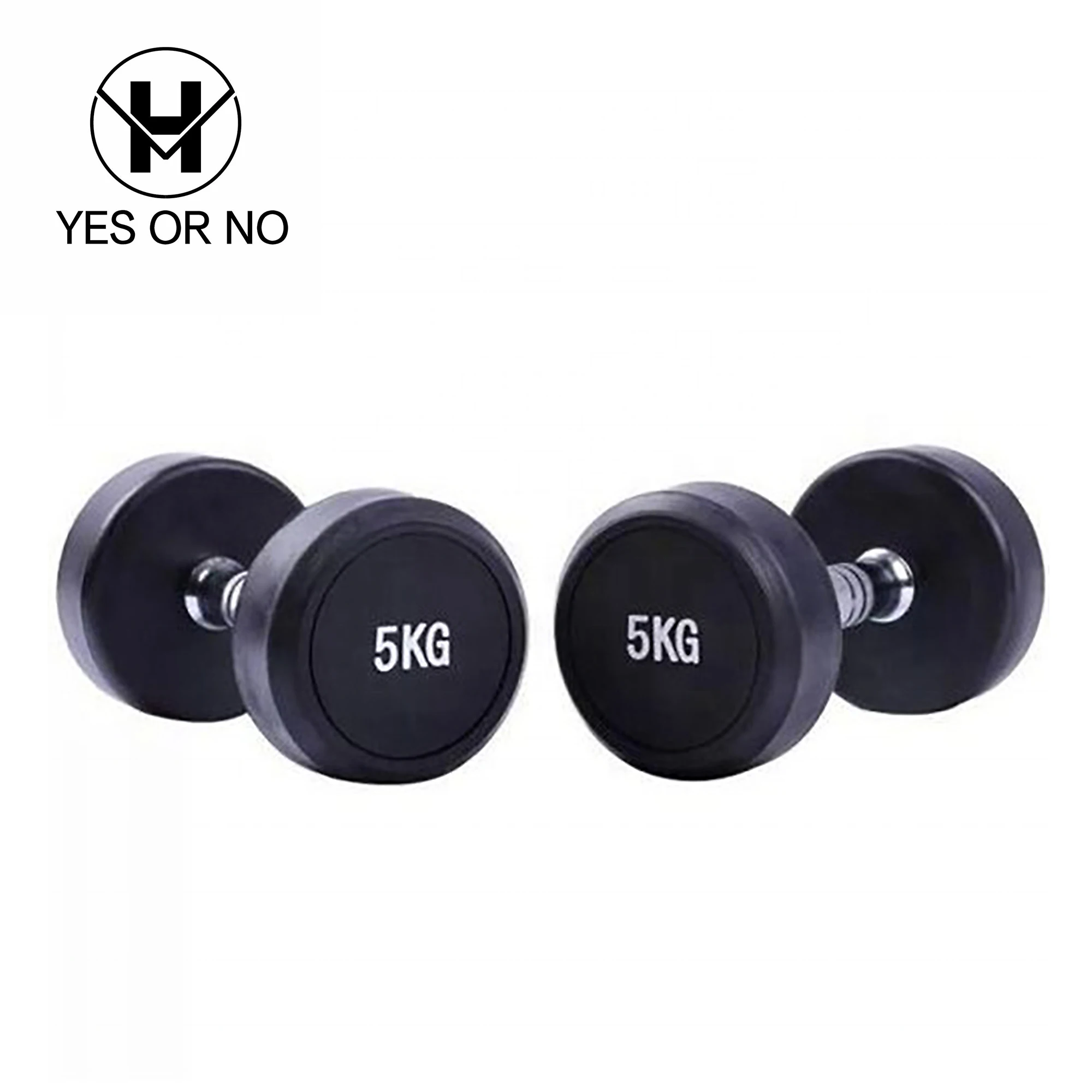 factory price gym Rubber Coated Round Head dumbbell For Fitness Equipment