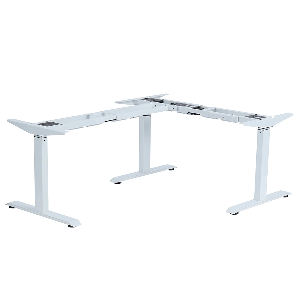 Height Adjustable L Shaped Corner Standing Computer Desk Frame Base