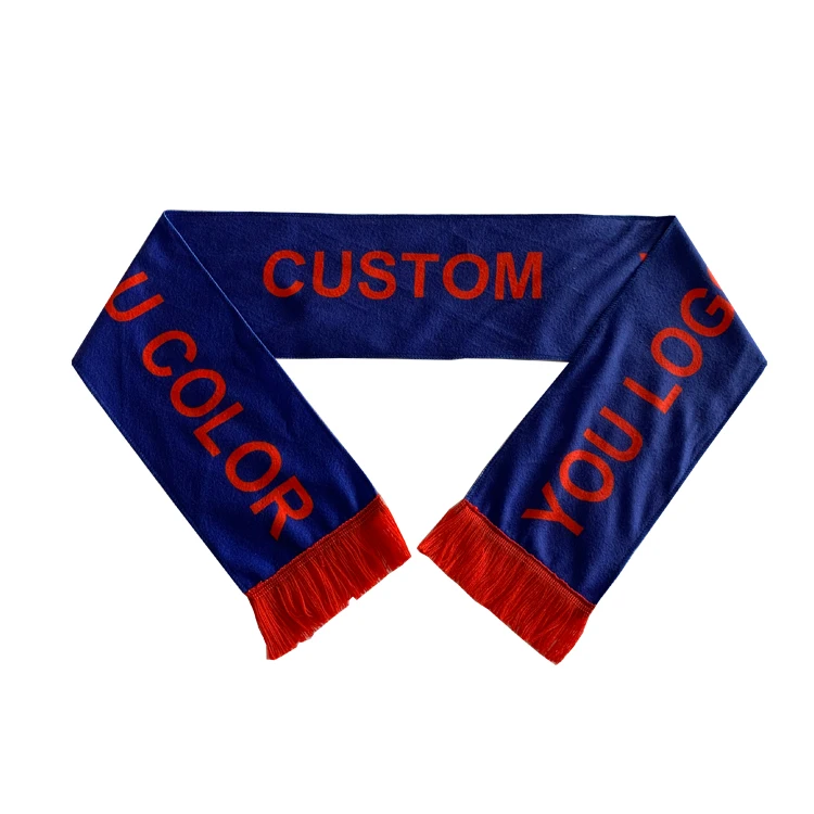 
48h Fast Delivery Custom Design Customized LOGO Printed Football Soccer Team Club Polyester Scarf 