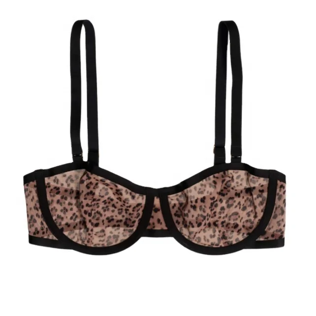 Sexy Girls Lovely Bra Panty High School Girls Sexy Bra & Brief Sets Leopard Push Up Bra