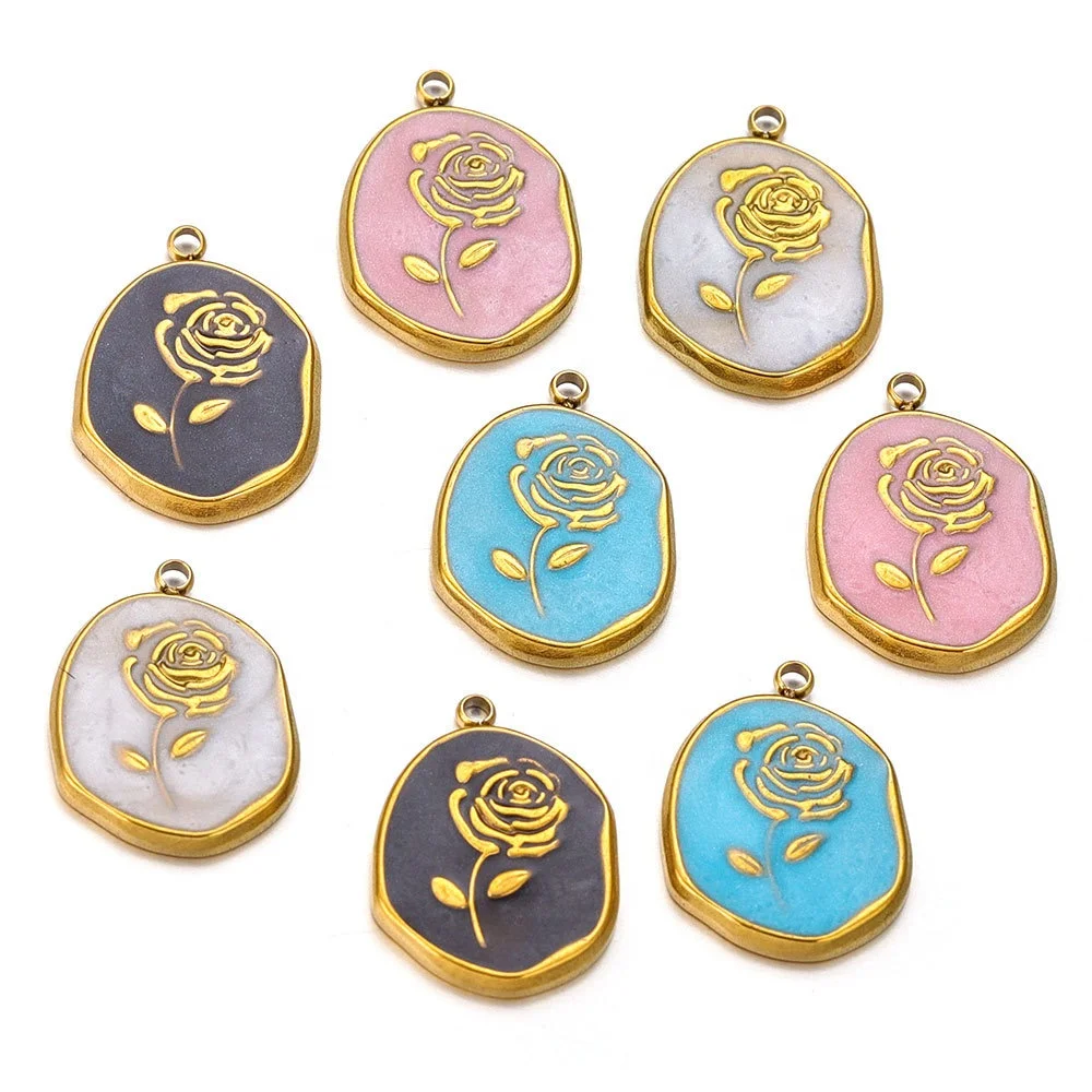 PDANY New Customizable Unique Design Opulent Pendant Charm Graceful Rose Pattern Stunning Pendant Charm for Jewelry Making