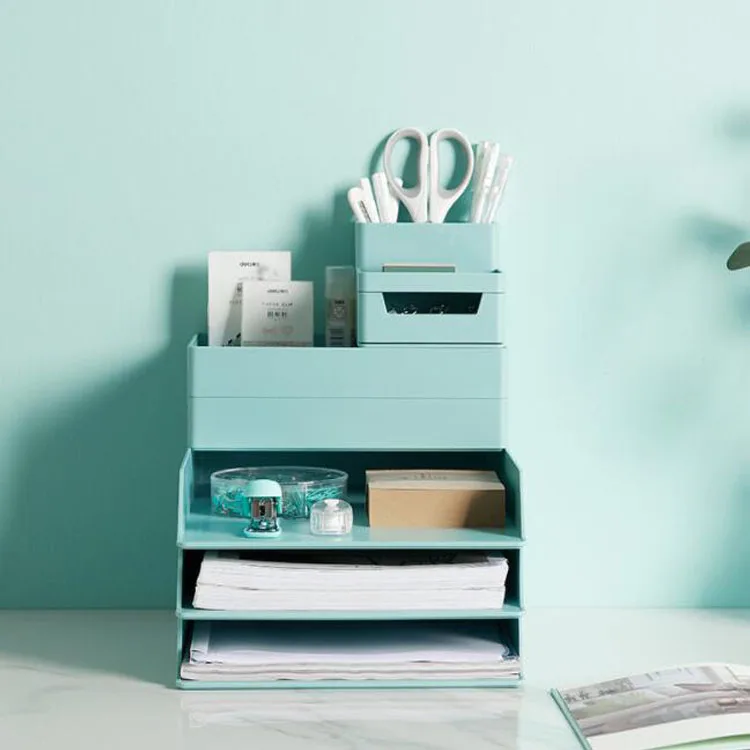 
DIY Desktop Decorations ABS Resin A4 File Drawable Storage Box Stationery Organizer Set Home Office Table Desk Accessories 