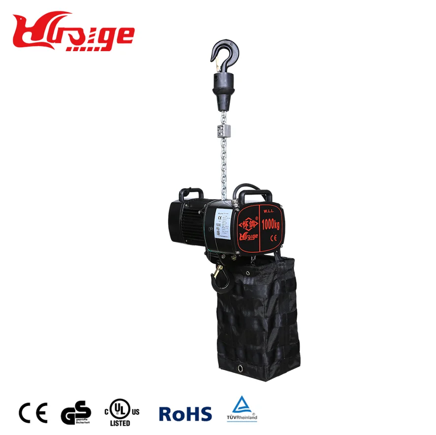 Electric chain hoist with double brakes capacity 1 ton to 2 ton electric motor for lifting stage truss