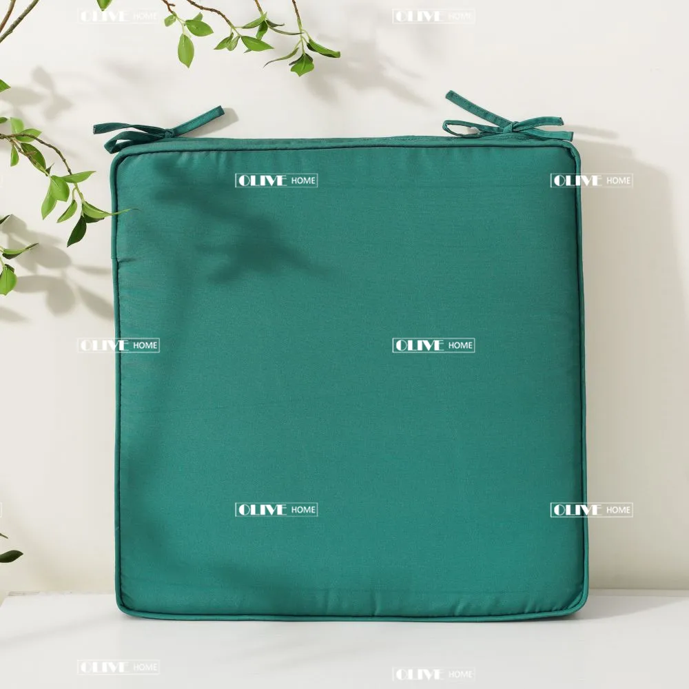 Green solid color comfortable waterproof custom design Outdoor Chair Cushions with Double Piping Patio Chair Cushions