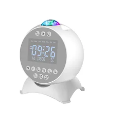 FANSBE Multifunction White Noise Smart Clock Speaker Type-C Charger BT Moon Night Time Smart Wireless Clock Speaker