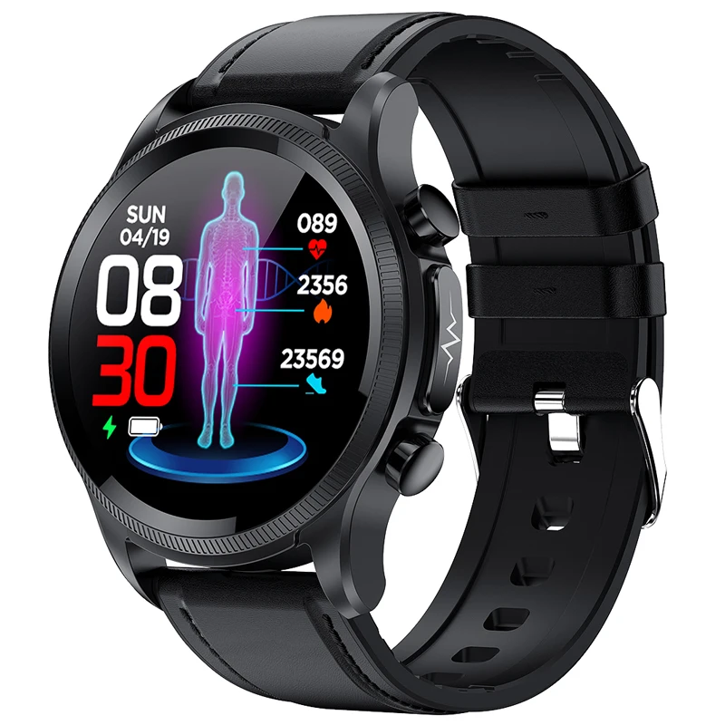 Men Sports Smartwatch E400 Glucose ECG+PPG  IP68  Heart Rate Monitor Blood Pressure Body Temperature Smart Watches 2022