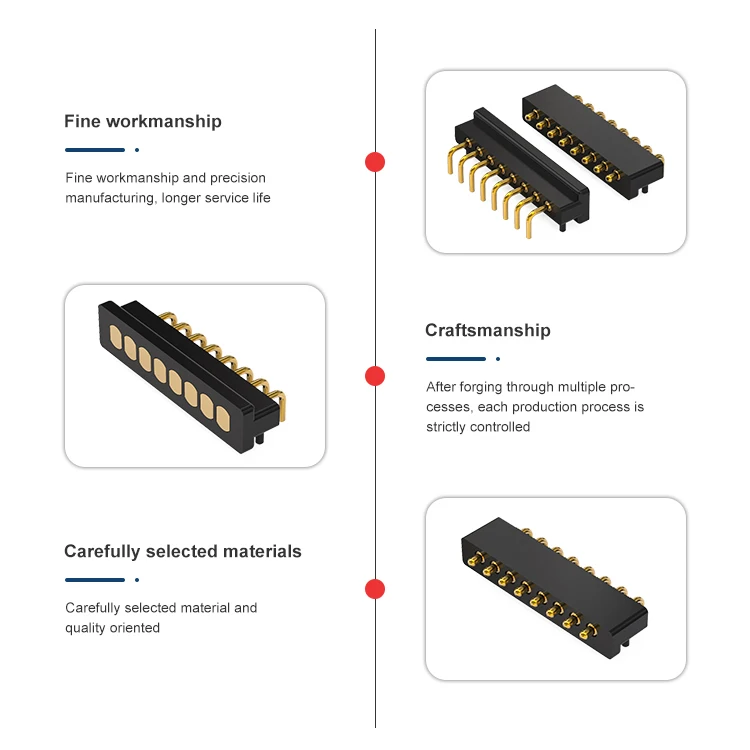 Original Manufacturer Oem Odm Service Power Charge 8 Pin Magnetic Pogo Pin Connector