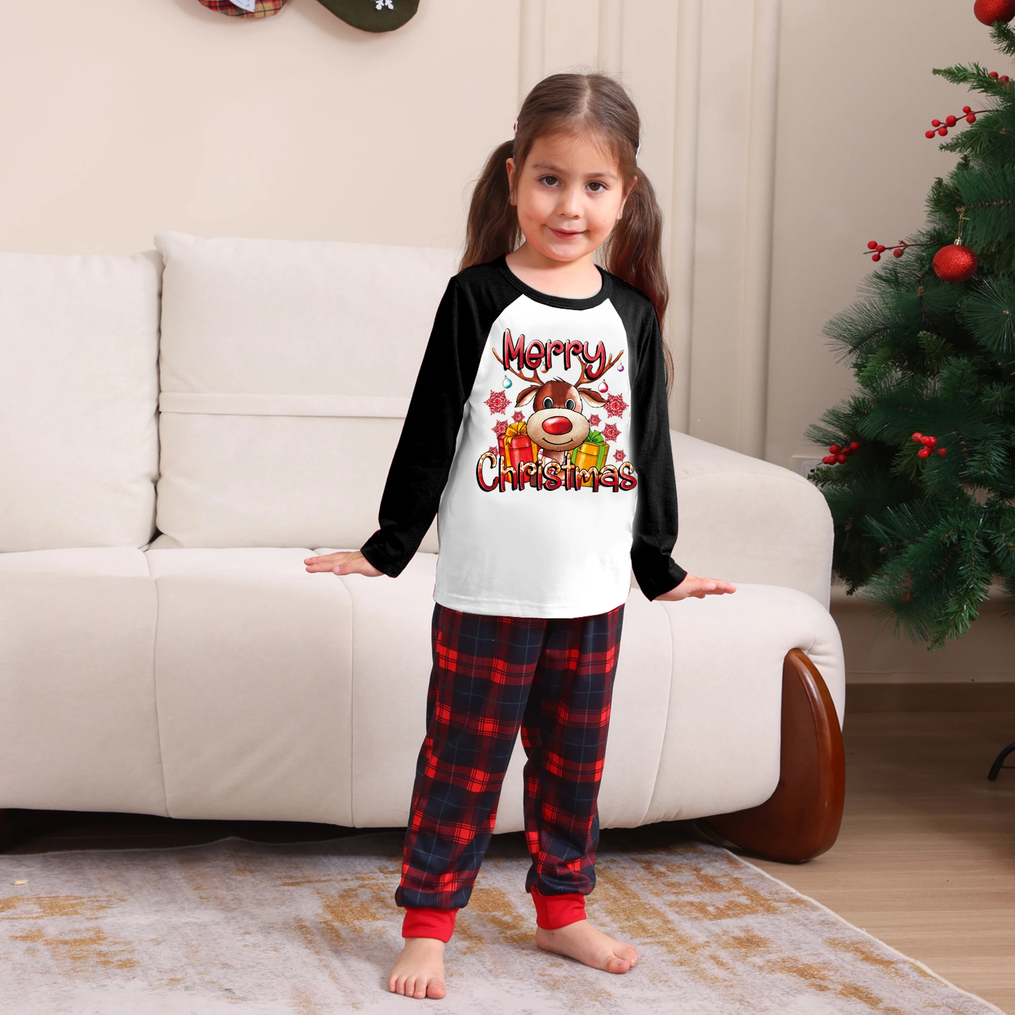 Custom Christmas Family Matching Pajamas Set Kids Boys Girls Sleepwear Home Wear Plus Size Option for Children