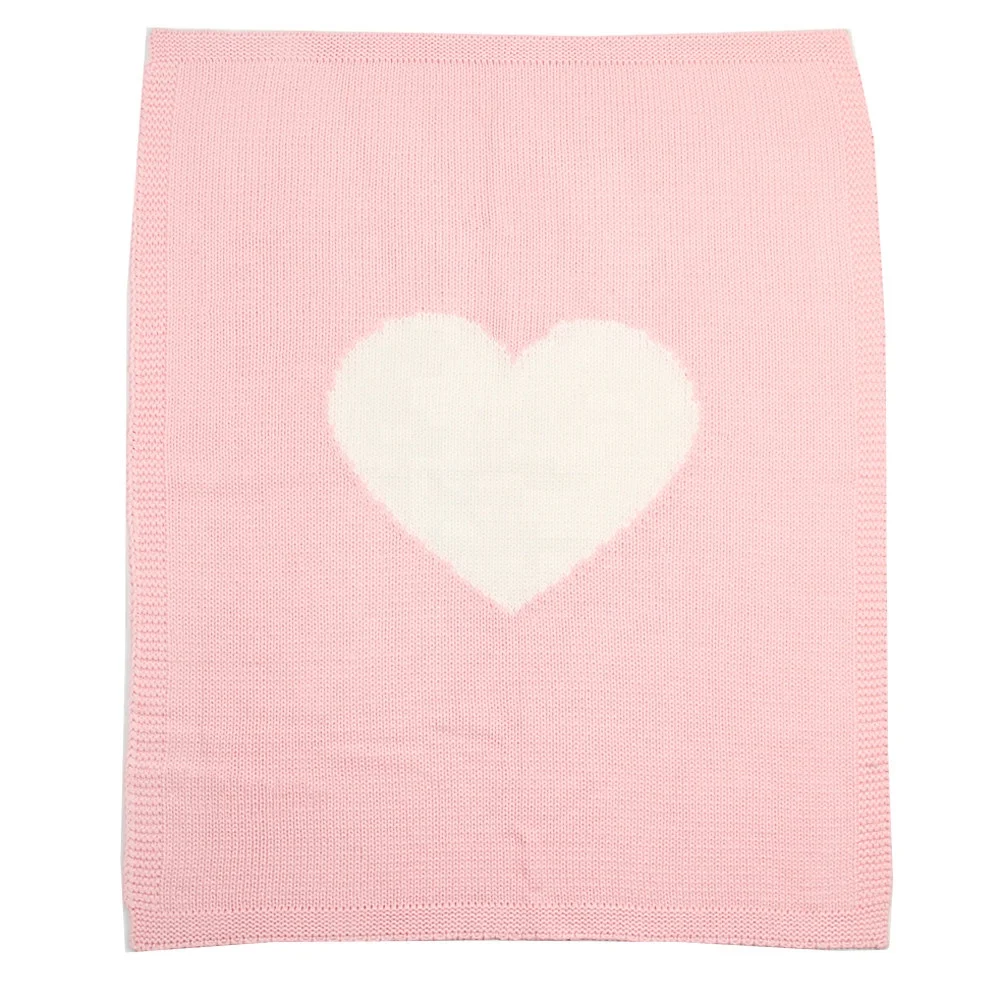 Baby Blanket Cotton Baby Blankets Knitted Swaddles Wraps Soft Blankets For Beds Sleeping Kids Bedding Heart Shaped