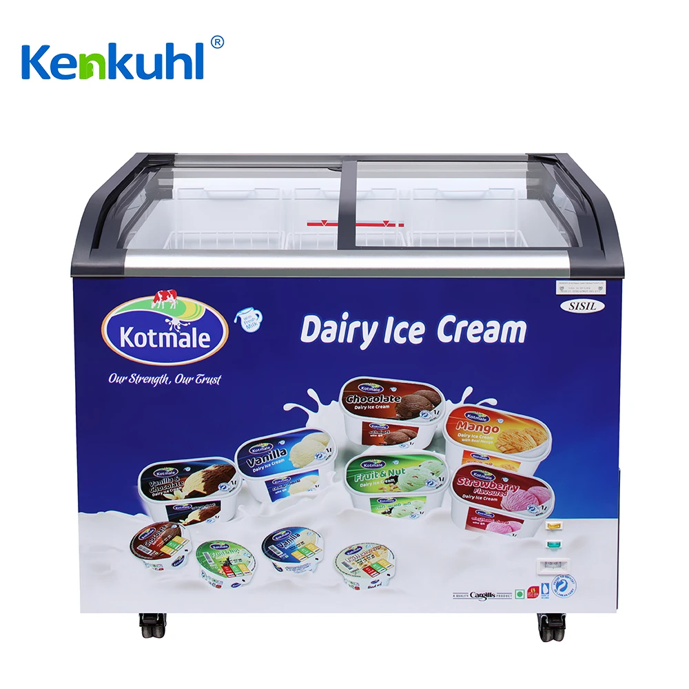 Stylish SD320Q Ice Cream Freezer  Curved Glass Design for Maximum Appeal
