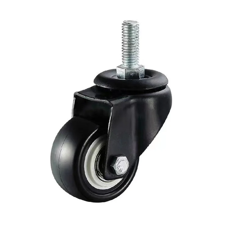 75mm ruber pvc caster wheel 1.5/2/2.5 castor wheel 4 inch full black