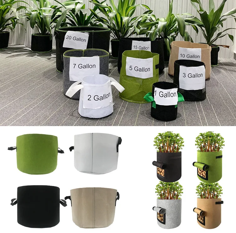 Plant Grow Bags Heavy Duty Potato Growing Bags with Handle Non woven Fabric Pots Breathable Gardening Bags Planters