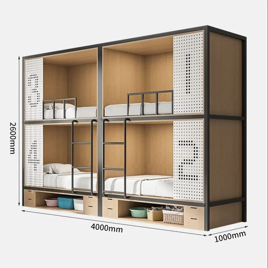 Factory supply wholesale bunk beds solid wood capsule low bed youth hostel game hotel bunk beds applicable hotel family hotel