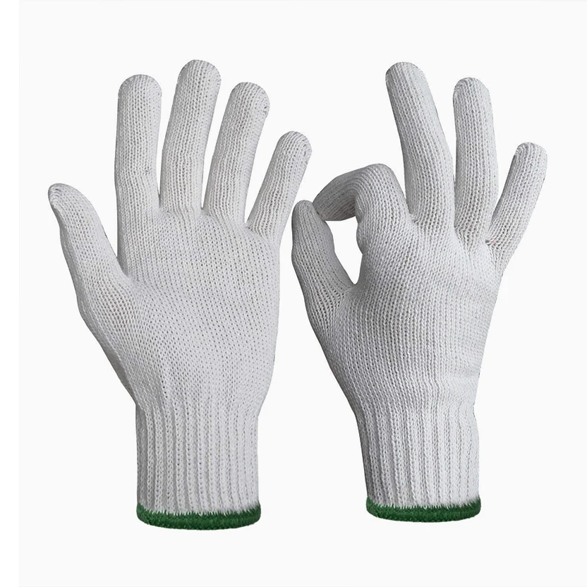 Stock 70g Thickened Hand Protective Safety General Gloves Construction Sites String Knit Work Knitted Cotton Gloves for Working