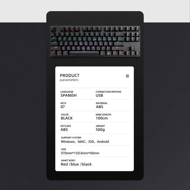 Manufacturer customized Arabic mechanical keyboard OEM OEM LED RGB Mechanical Gaming Keyboard