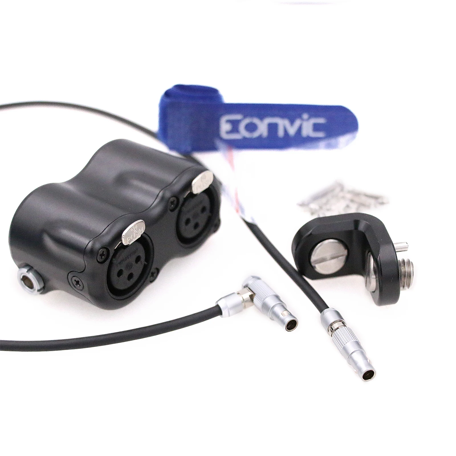 Eonvic A-Box Splitter Audio Cable for ARRI ALEXA Mini LF RED V-Raptor  Right Angle 6Pin to 2 X 3-Pin Balanced XLR Line-Level