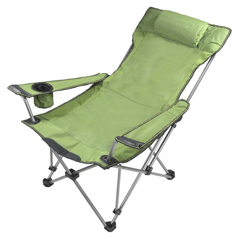Outdoor Metal Folding Beach Chair Portable Ultra-Light Picnic Fishing Bbq Beach Travel Camping Chairs With Cup Holder Carry Bag