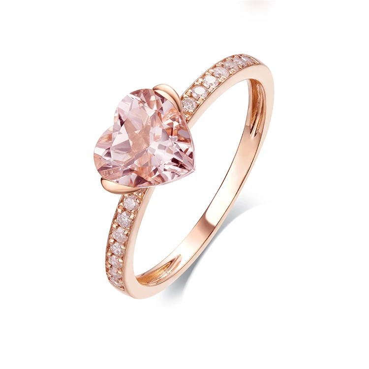 Fashion Design Heart Shape Luxury Shining Diamond Setting White Color Women Ring