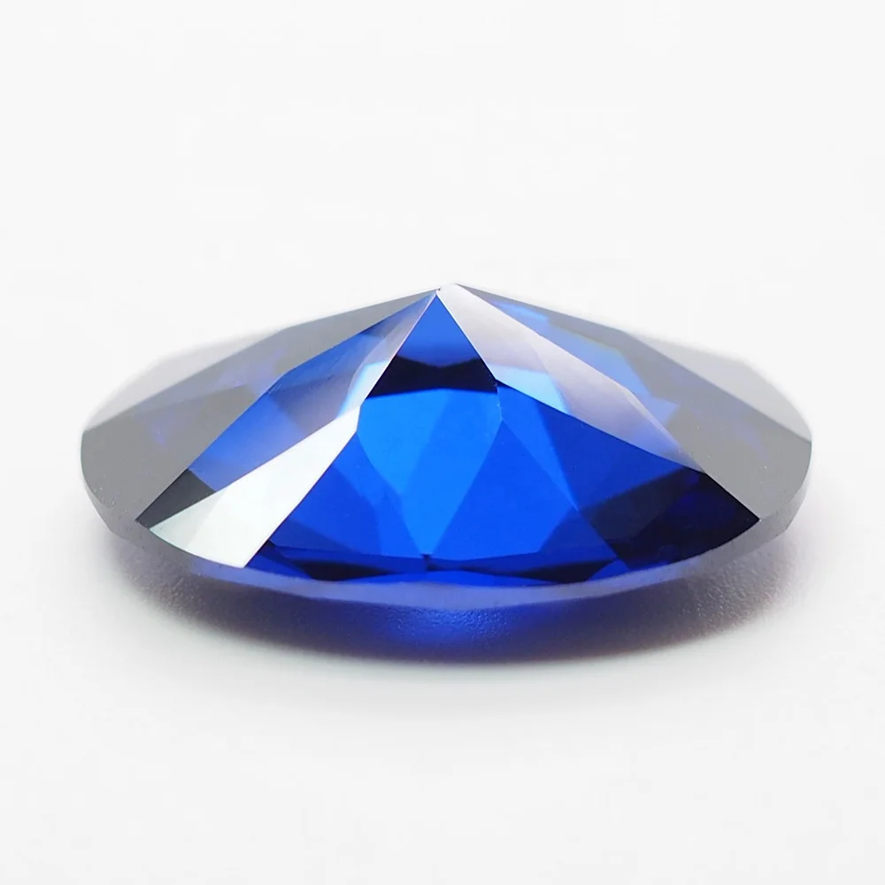 Shining diamond cut synthetic sapphire blue cz loose cubic zirconia stone