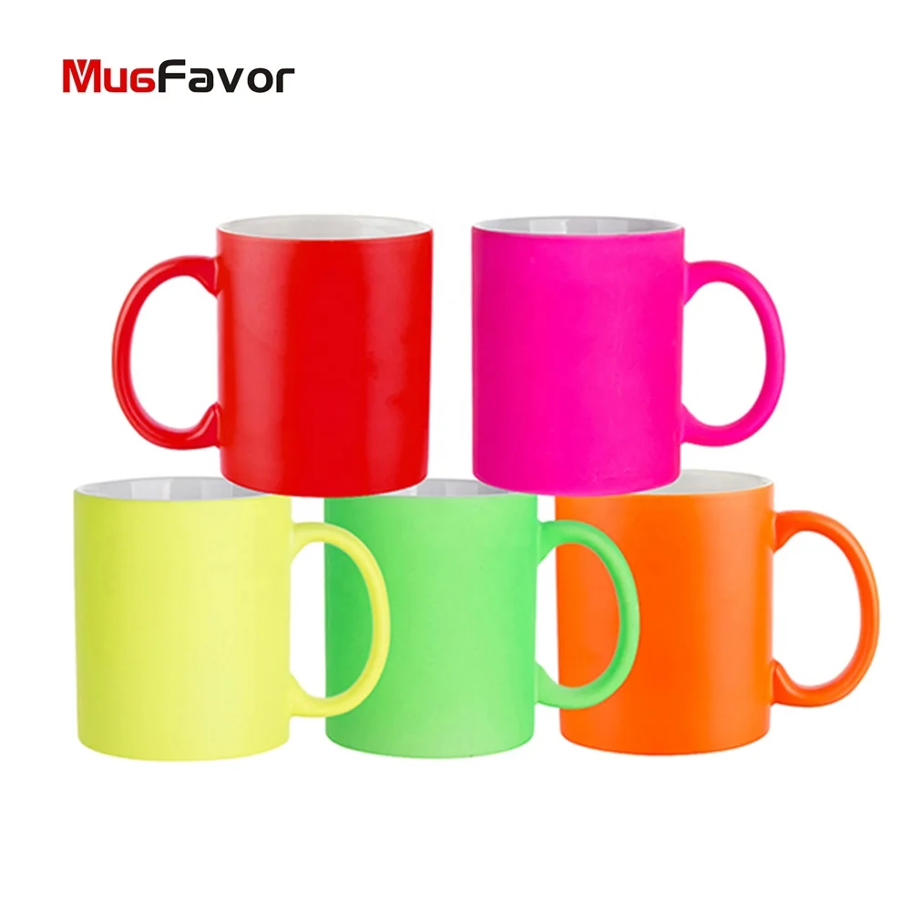 MugFavor Personalized 11 oz Ceramic Full Color Coffee Mug for Sublimation Printing & Laser Printing Frosted Matt Flare Mug MYG11