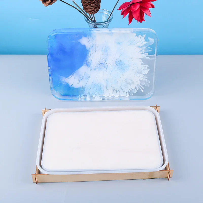 1140 г., лоток для пищевой эпоксидной смолы, силиконовая форма, «сделай сам», новая Большая квадратная пластина, полка для ювелирных изделий, форма