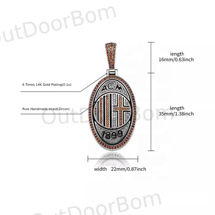 2022 World Cup Souvenirs Football Team Club Badge Pendant Custom Fan Medal Logo Necklace Pendant